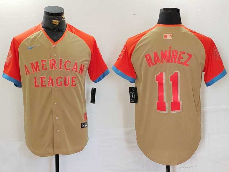 Mens Cleveland Guardians #11 Jose Ramirez Cream 2024 All Star Limited Stitched Jersey->2024 mlb all-star->MLB Jersey